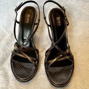 Hugo Boss Sandals in Metallic Dark Gray Size US 10 (EU 40)